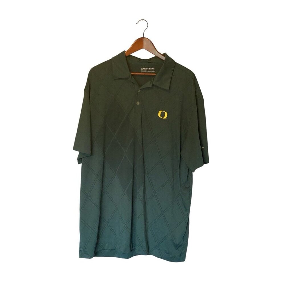 Oregon Ducks Green Nike Polo Golf Pullover Size XXL Dri-Fit NCAA